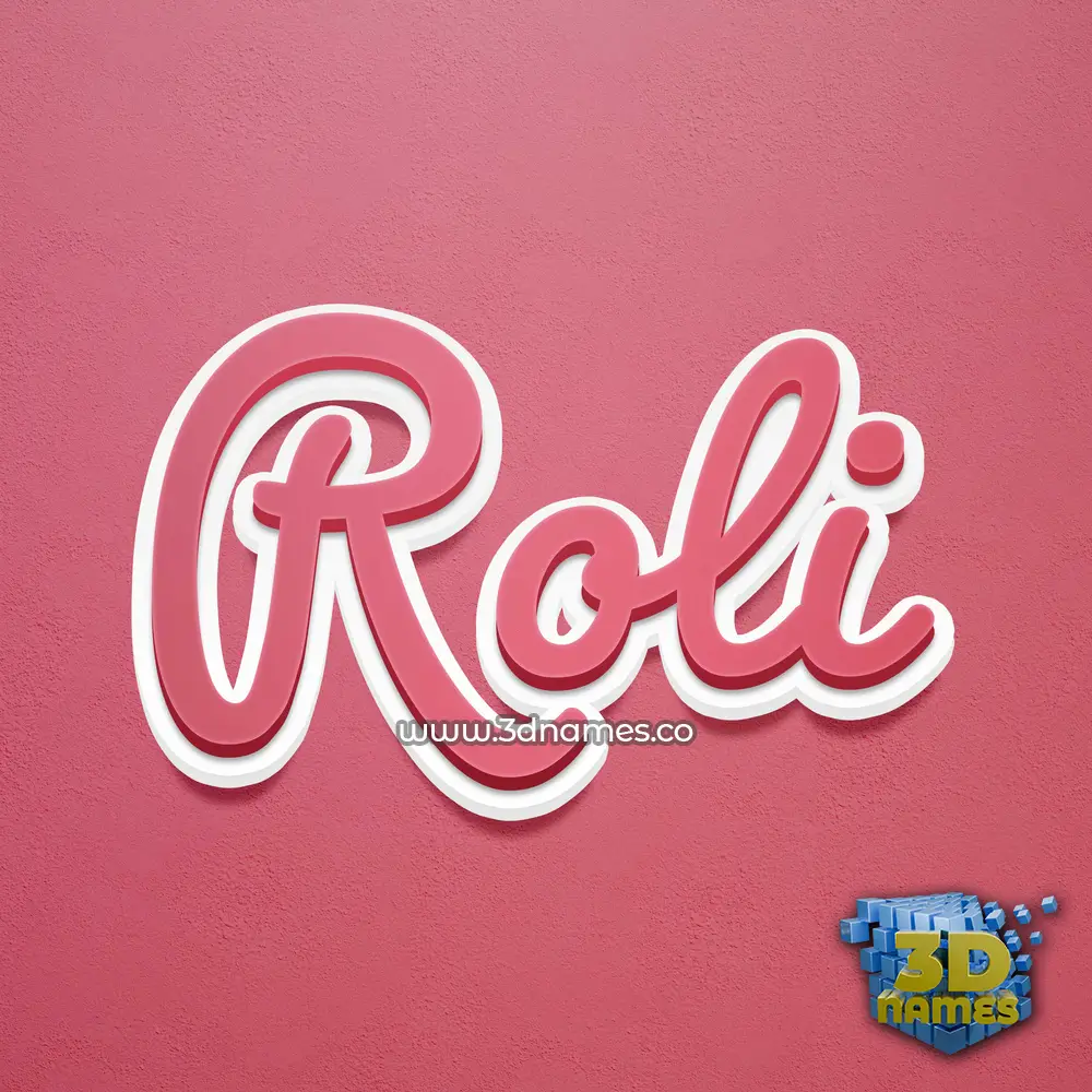 roli in Red Scribble style - 3D name wallpaper