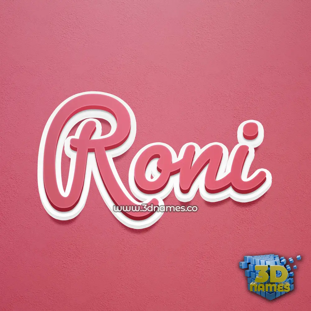 roni in Red Scribble style - 3D name wallpaper
