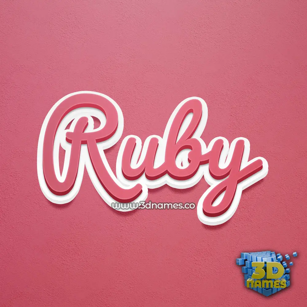 ruby in Red Scribble style - 3D name wallpaper