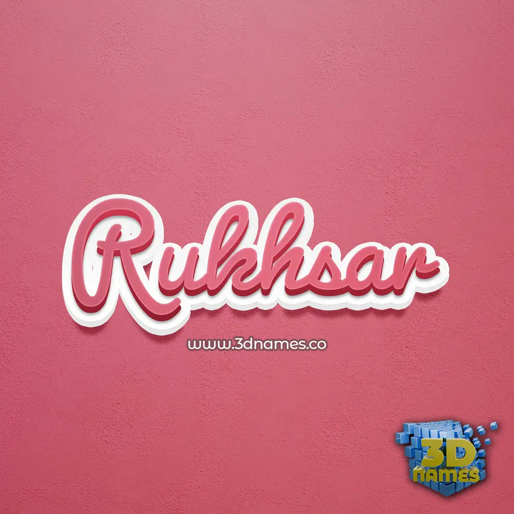 rukhsar in Red Scribble style - 3D name wallpaper