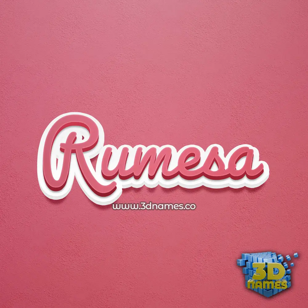 rumesa in Red Scribble style - 3D name wallpaper