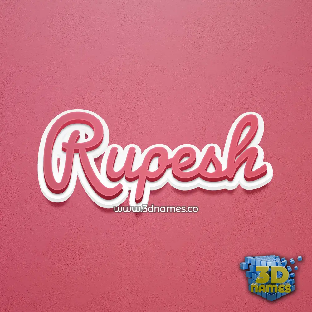 rupesh in Red Scribble style - 3D name wallpaper
