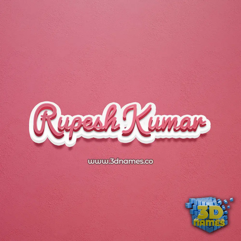 rupesh kumar in Red Scribble style - 3D name wallpaper