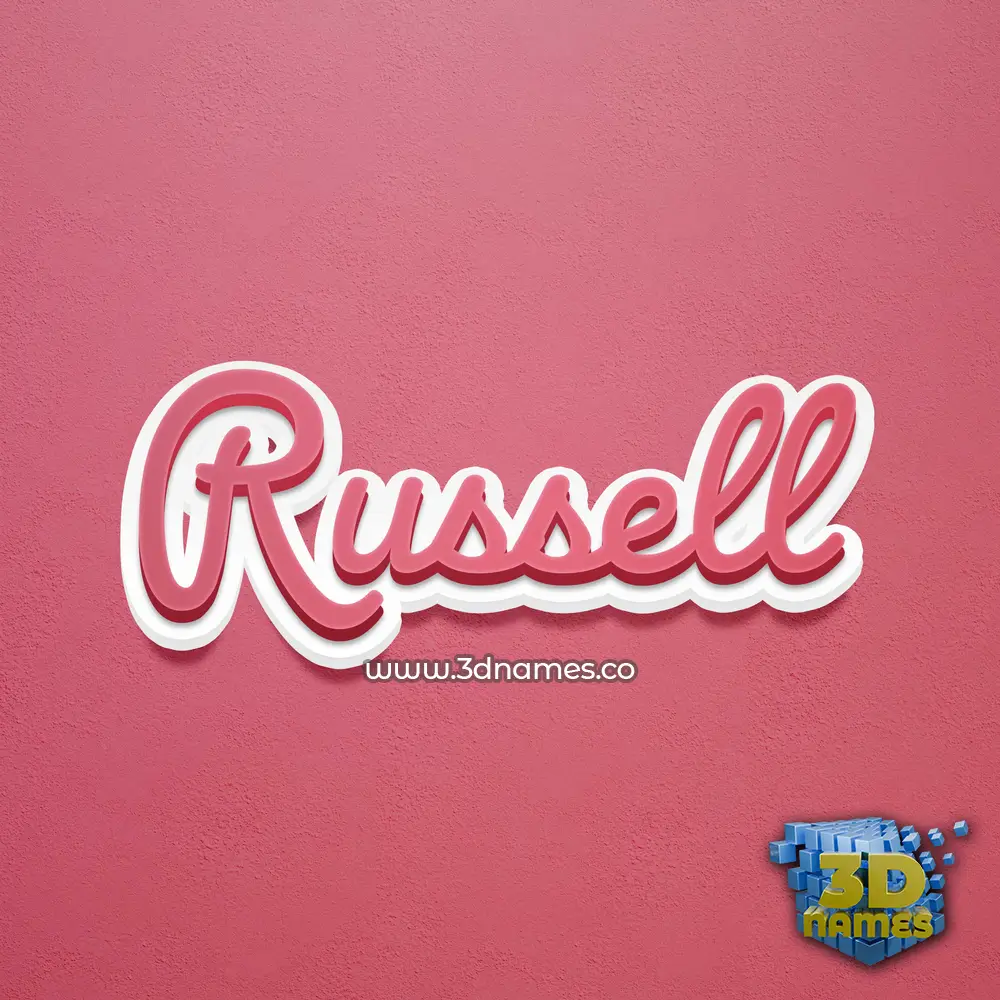 russell in Red Scribble style - 3D name wallpaper