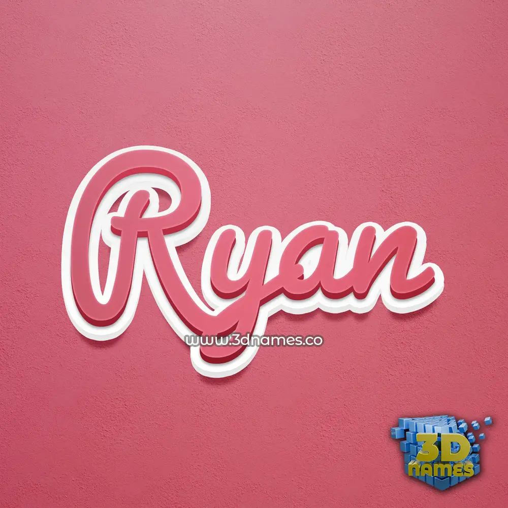 ryan in Red Scribble style - 3D name wallpaper