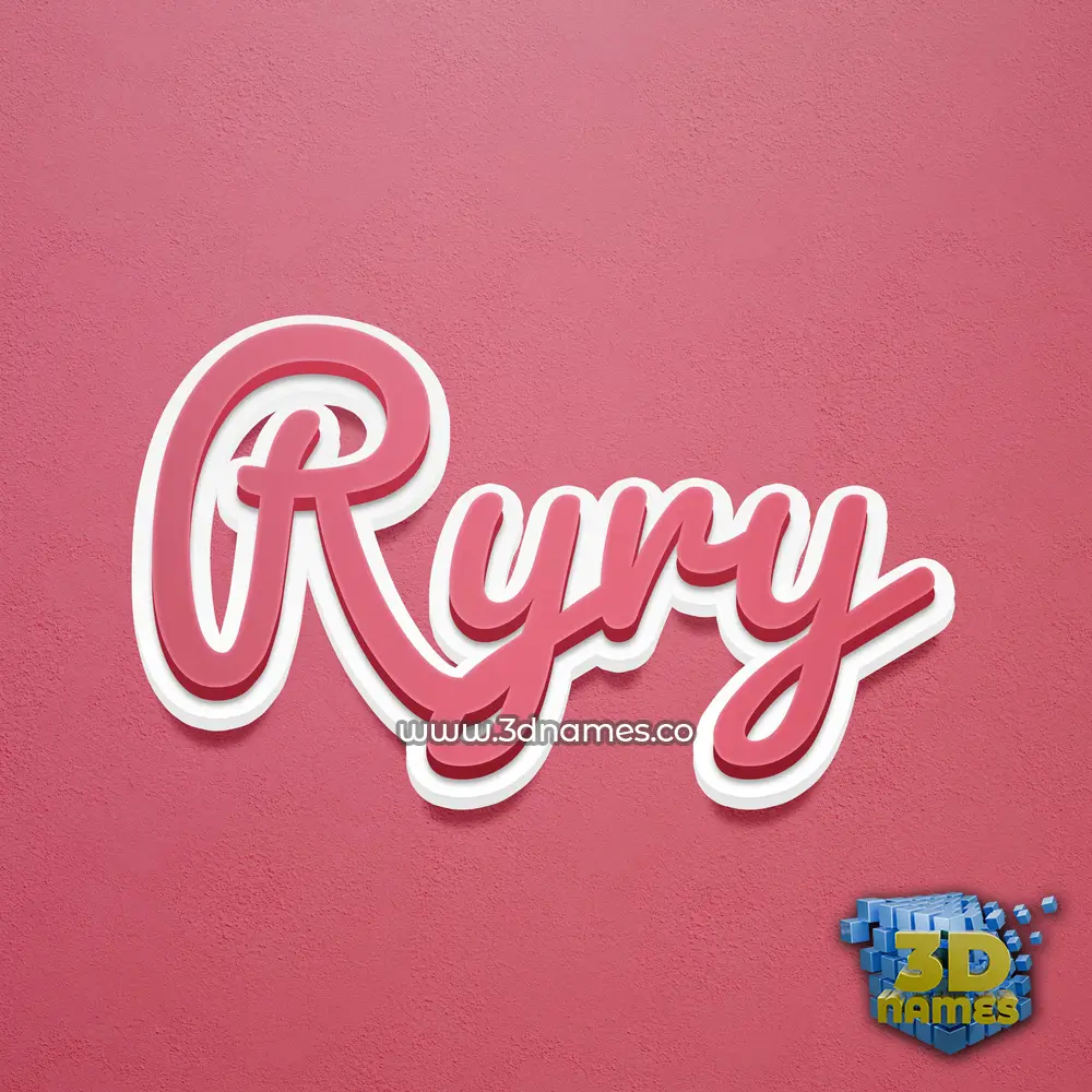 ryry in Red Scribble style - 3D name wallpaper
