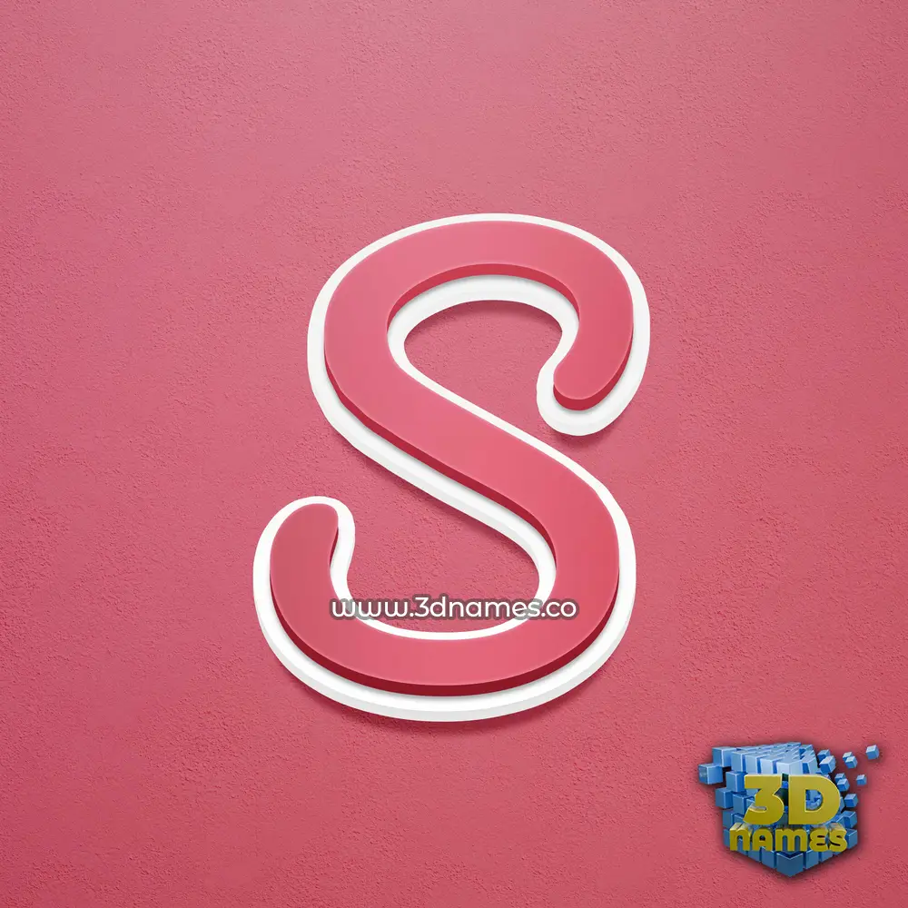 s in Red Scribble style - 3D name wallpaper
