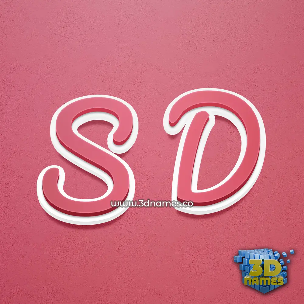 s d in Red Scribble style - 3D name wallpaper