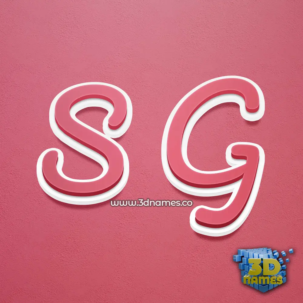 s g in Red Scribble style - 3D name wallpaper