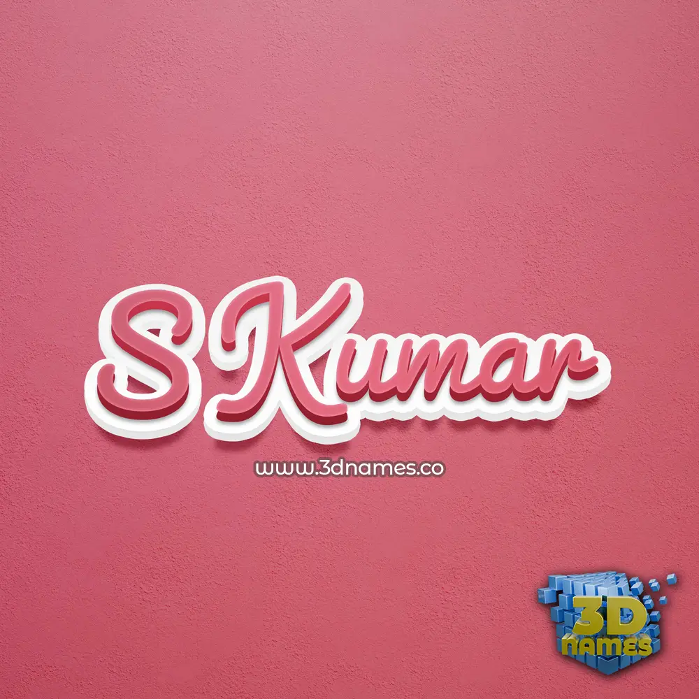 s kumar in Red Scribble style - 3D name wallpaper