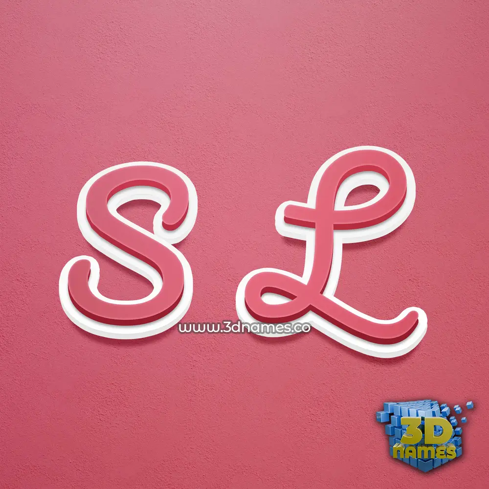 s l in Red Scribble style - 3D name wallpaper