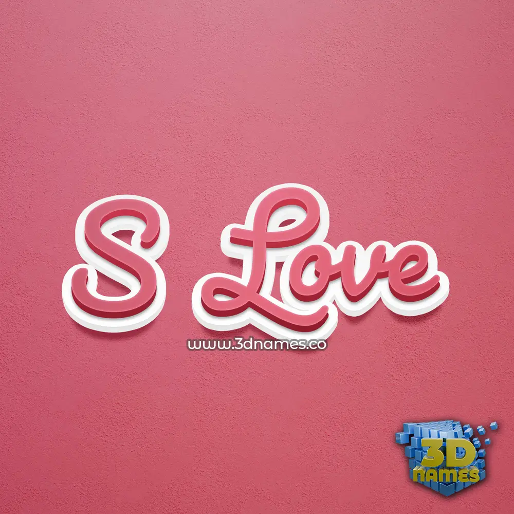 s love in Red Scribble style - 3D name wallpaper