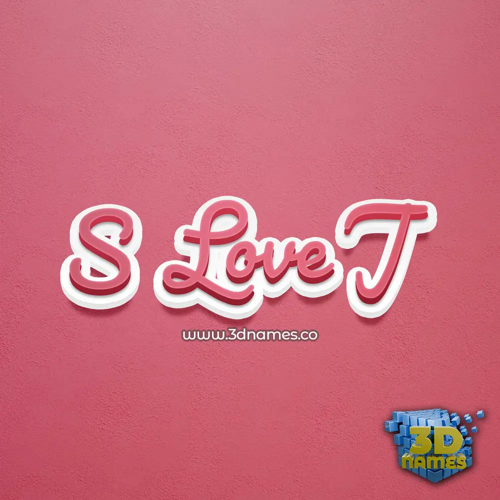 s love j in Red Scribble style - 3D name wallpaper
