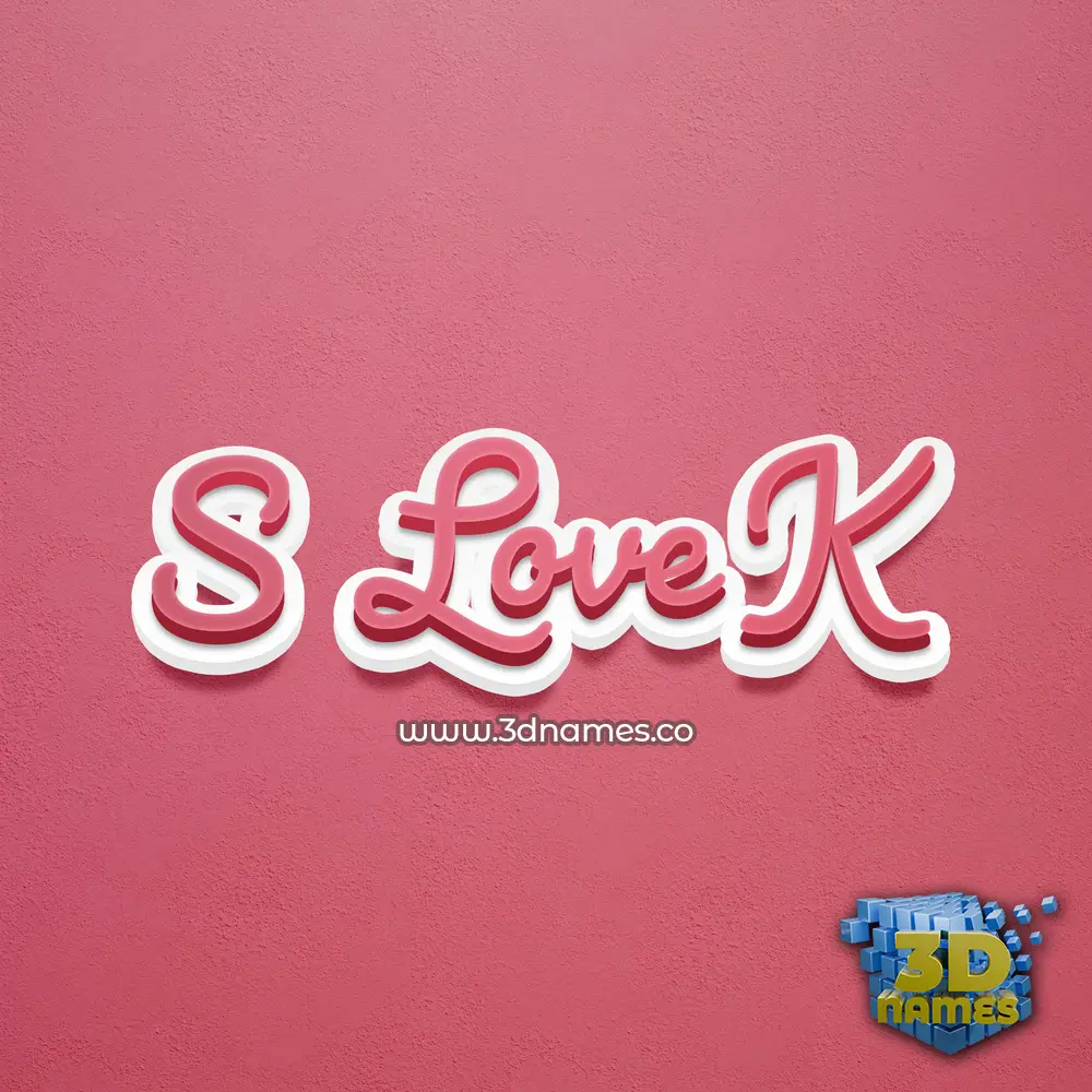 s love k in Red Scribble style - 3D name wallpaper