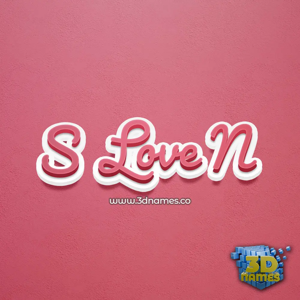 s love n in Red Scribble style - 3D name wallpaper
