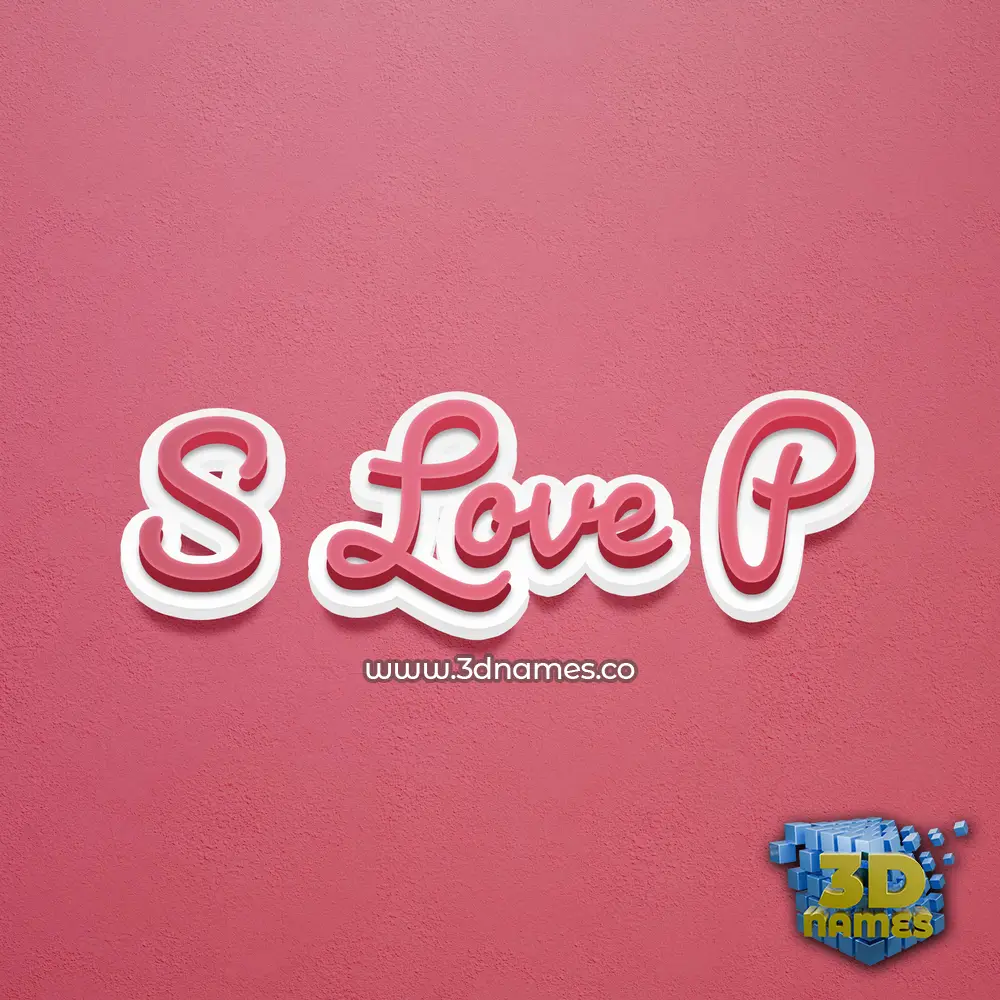 s love p in Red Scribble style - 3D name wallpaper
