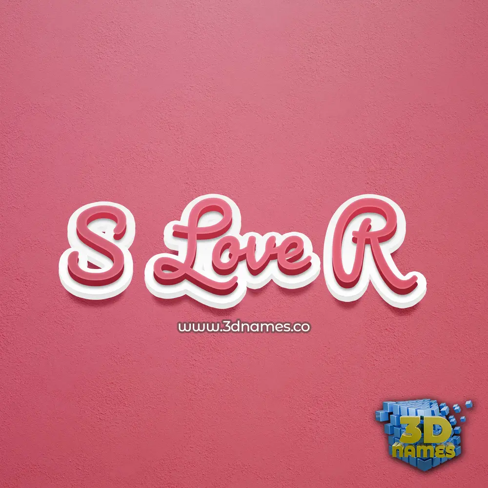 s love r in Red Scribble style - 3D name wallpaper