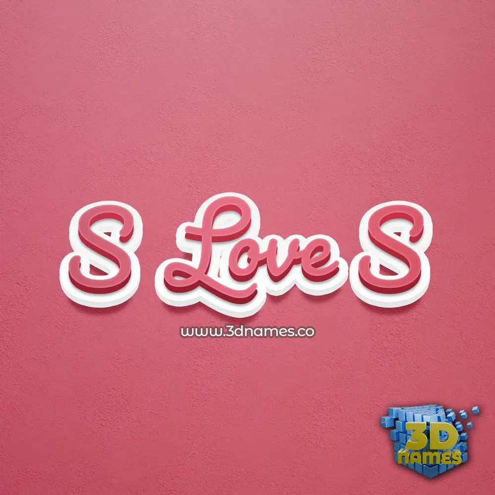 s love s in Red Scribble style - 3D name wallpaper