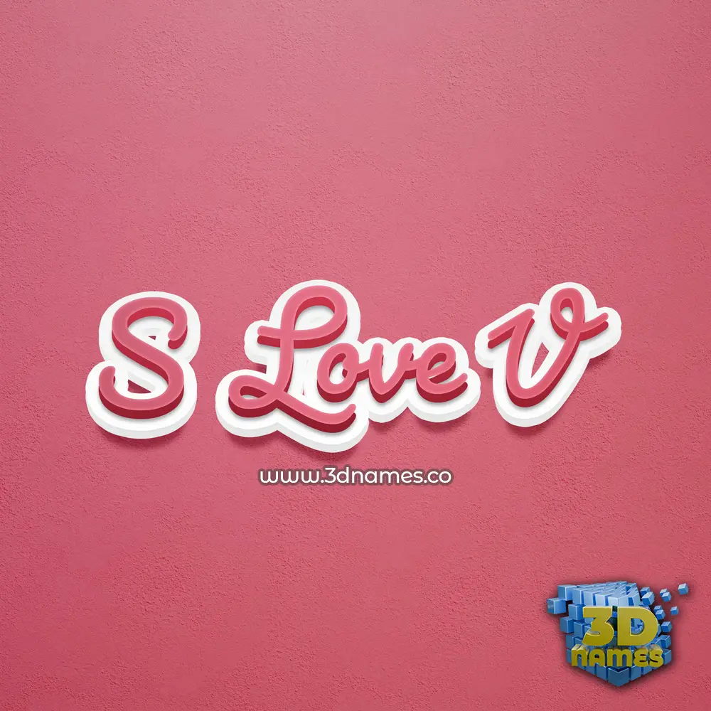 s love v in Red Scribble style - 3D name wallpaper