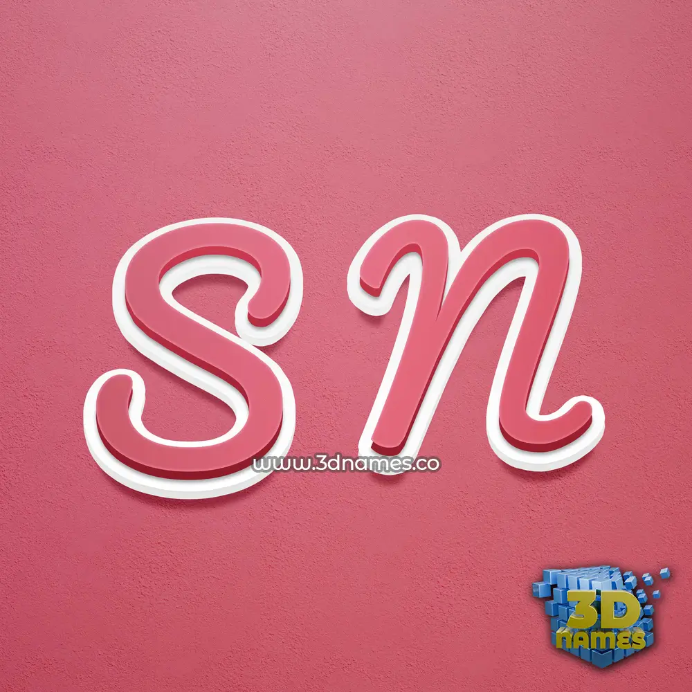 s n in Red Scribble style - 3D name wallpaper
