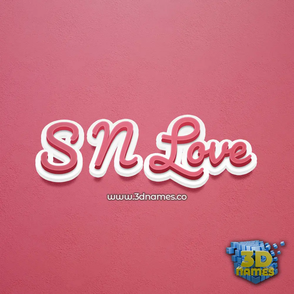 s n love in Red Scribble style - 3D name wallpaper