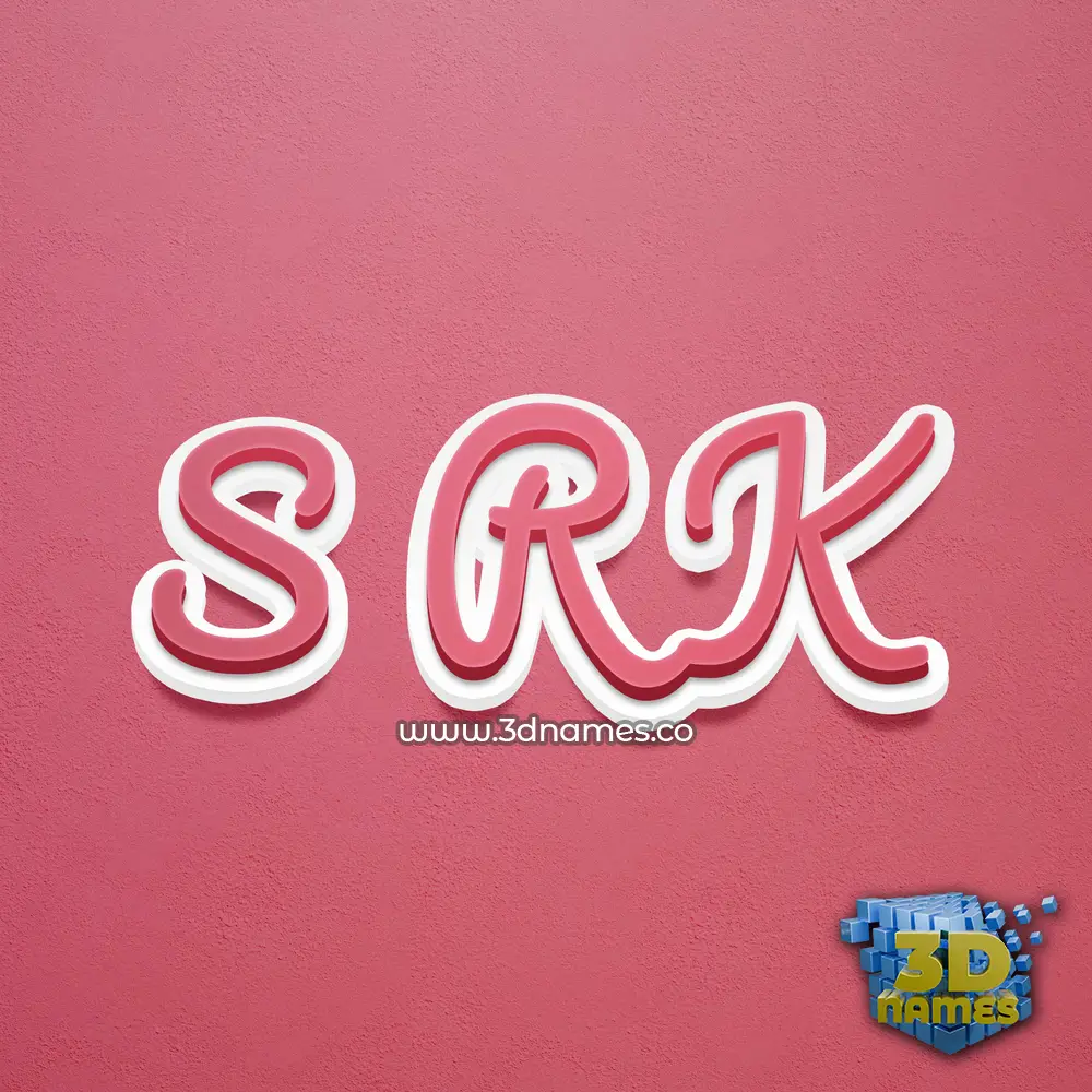 s r k in Red Scribble style - 3D name wallpaper