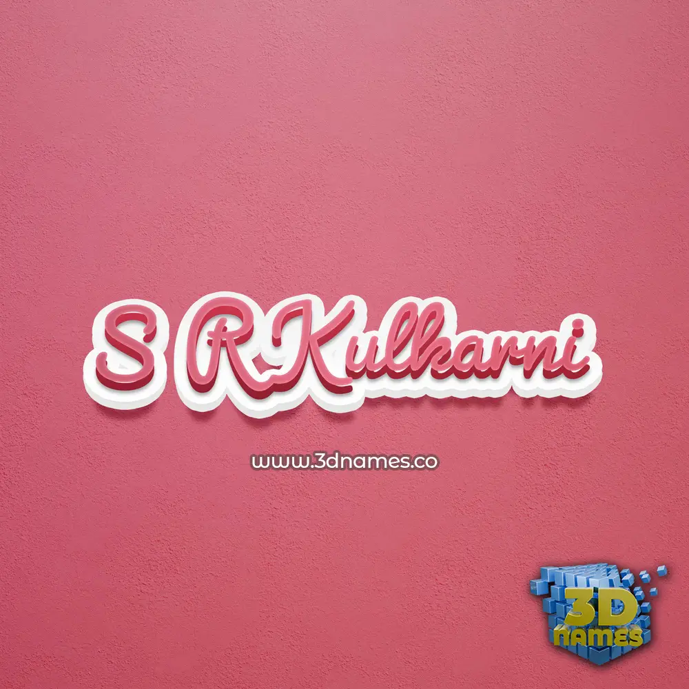 s r kulkarni in Red Scribble style - 3D name wallpaper
