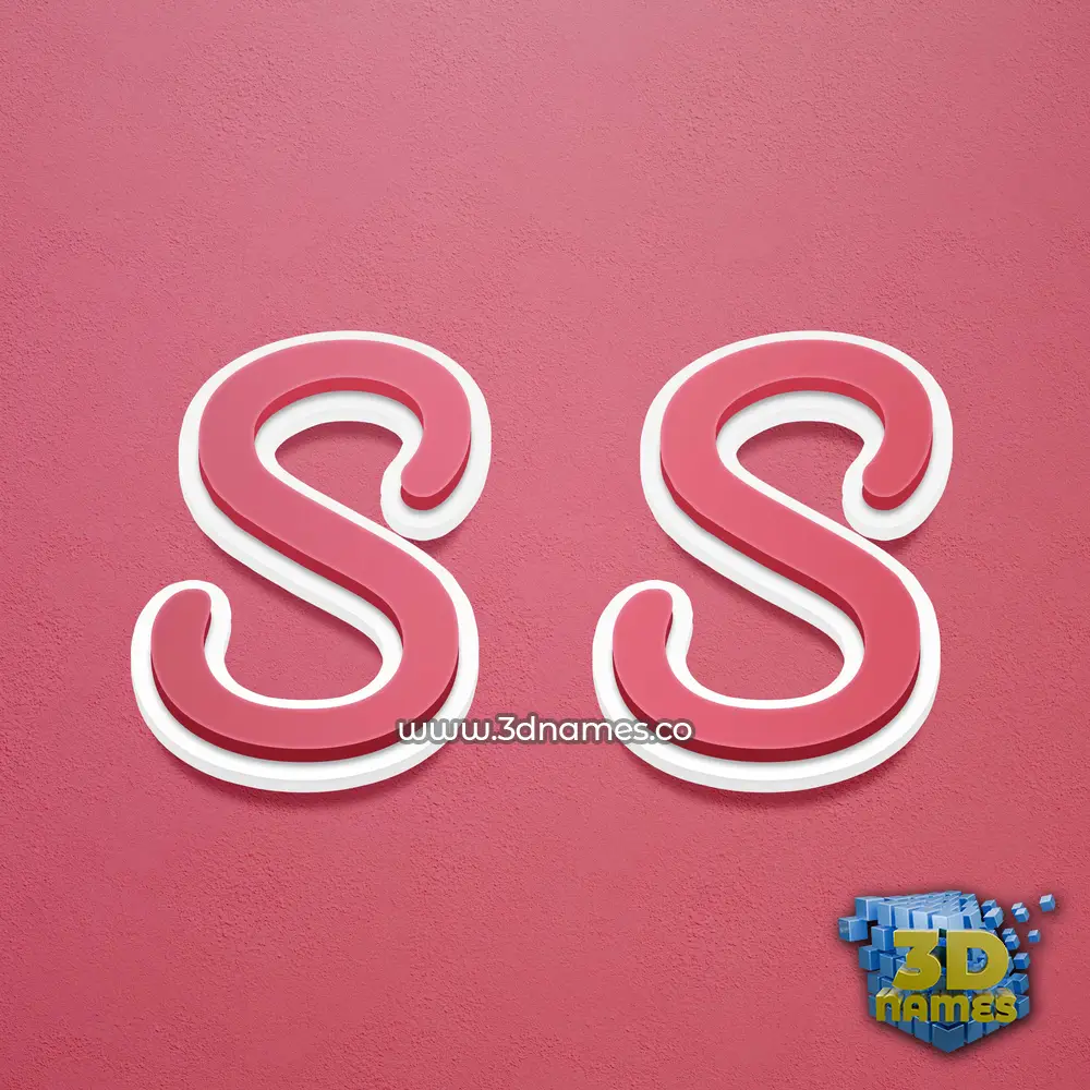 s s in Red Scribble style - 3D name wallpaper