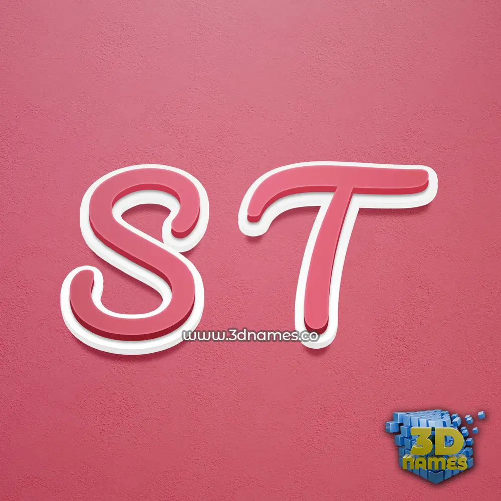 s t in Red Scribble style - 3D name wallpaper