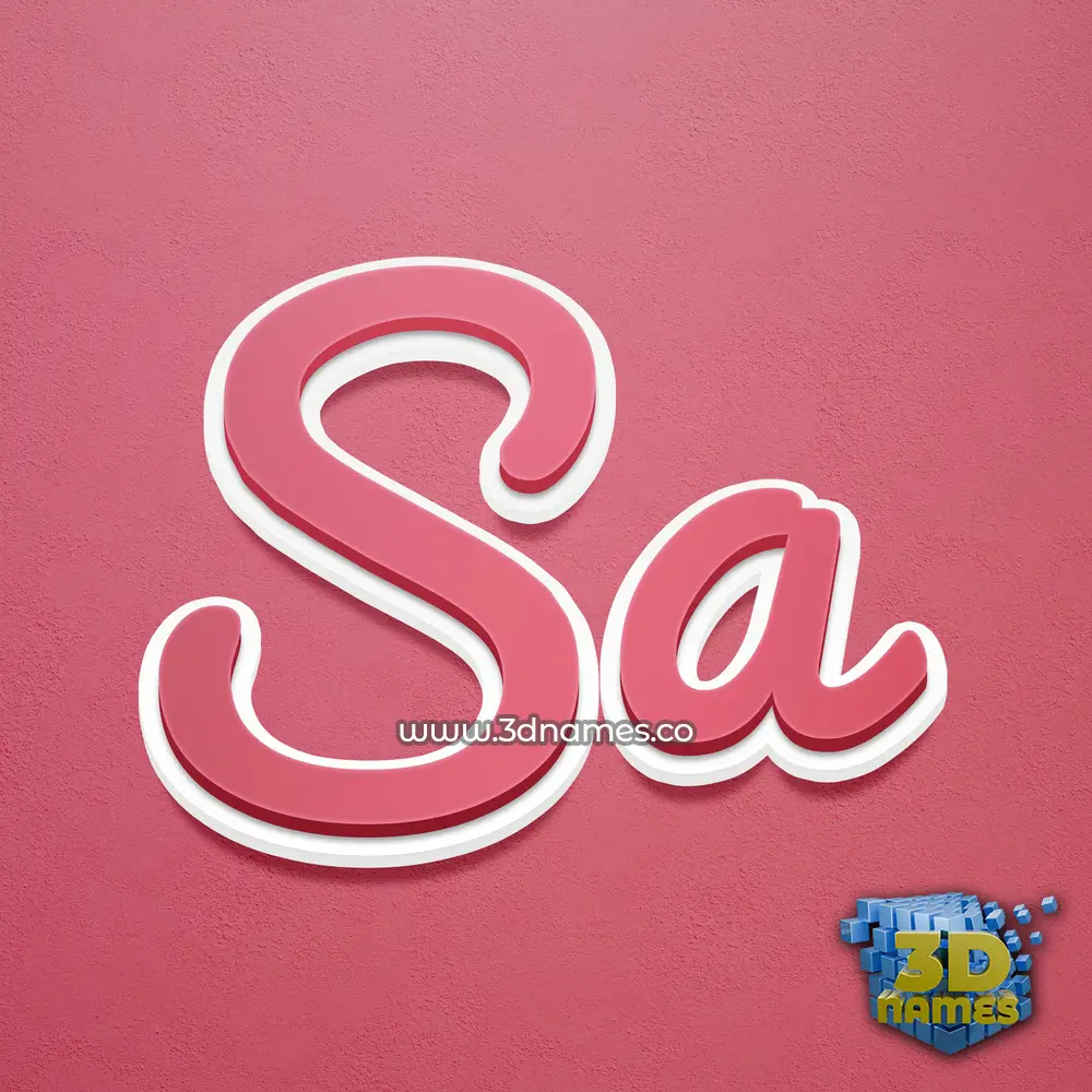 sa in Red Scribble style - 3D name wallpaper