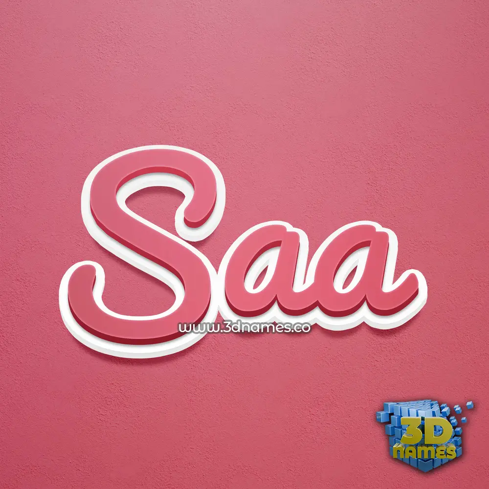 saa in Red Scribble style - 3D name wallpaper