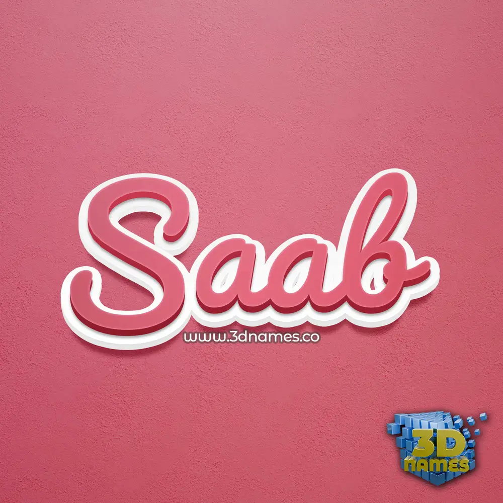 saab in Red Scribble style - 3D name wallpaper
