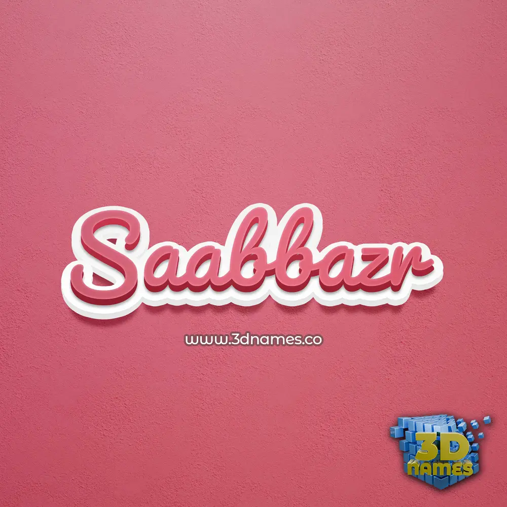 saabbazr in Red Scribble style - 3D name wallpaper
