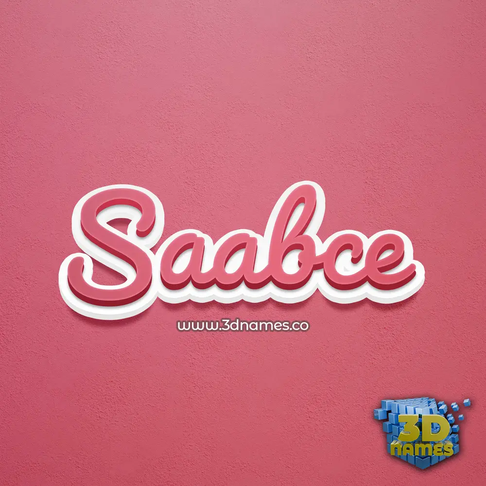 saabce in Red Scribble style - 3D name wallpaper