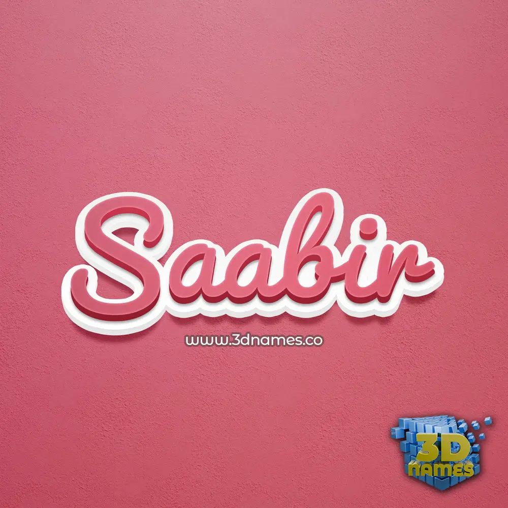 saabir in Red Scribble style - 3D name wallpaper
