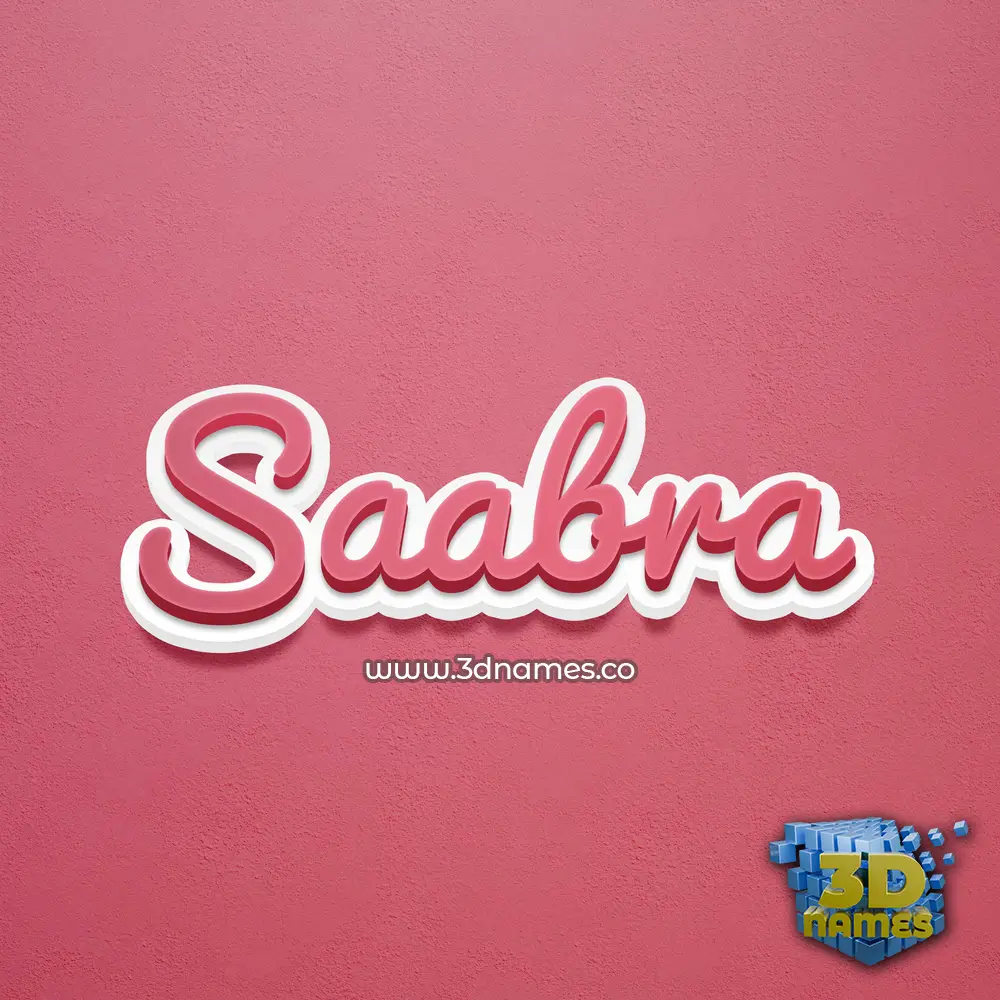 saabra in Red Scribble style - 3D name wallpaper