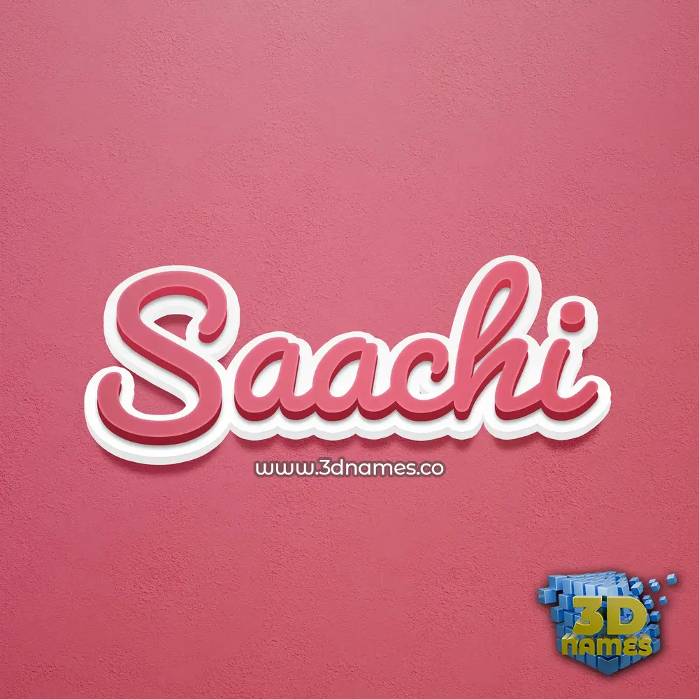 saachi in Red Scribble style - 3D name wallpaper
