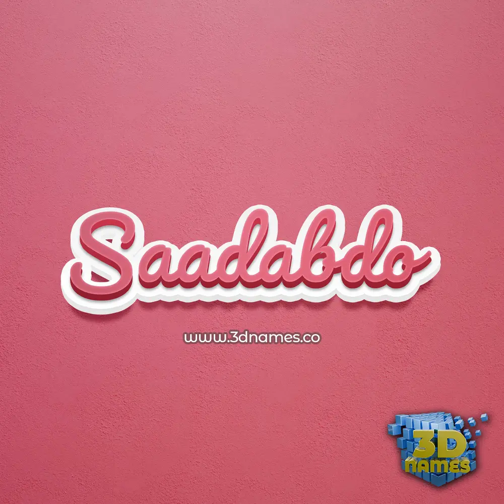 saadabdo in Red Scribble style - 3D name wallpaper