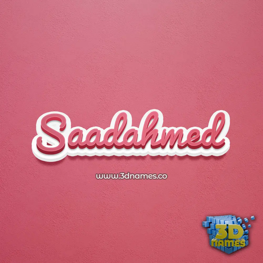 saadahmed in Red Scribble style - 3D name wallpaper