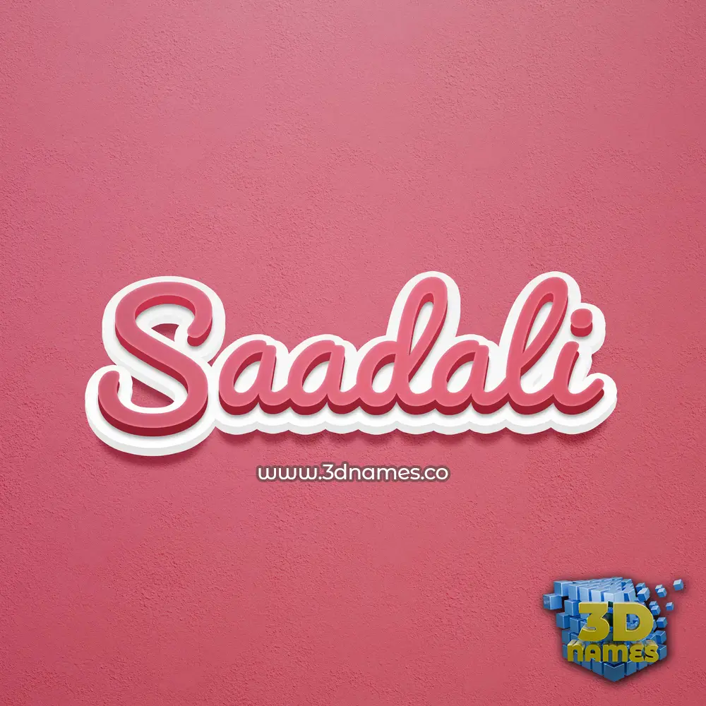 saadali in Red Scribble style - 3D name wallpaper