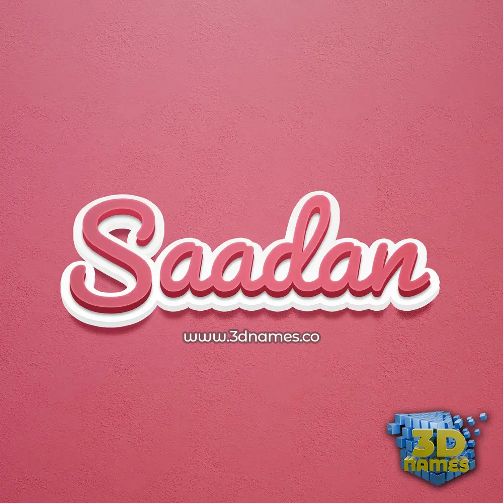 saadan in Red Scribble style - 3D name wallpaper