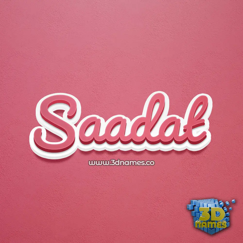 saadat in Red Scribble style - 3D name wallpaper