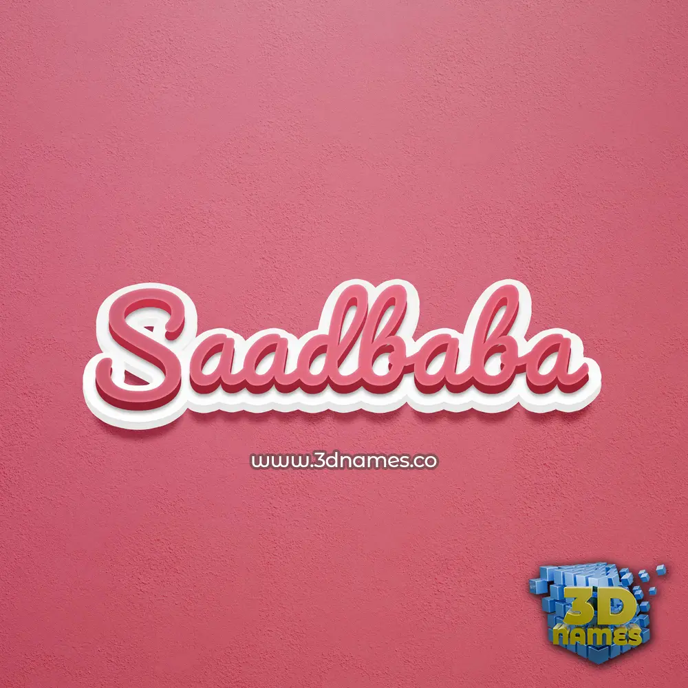 saadbaba in Red Scribble style - 3D name wallpaper