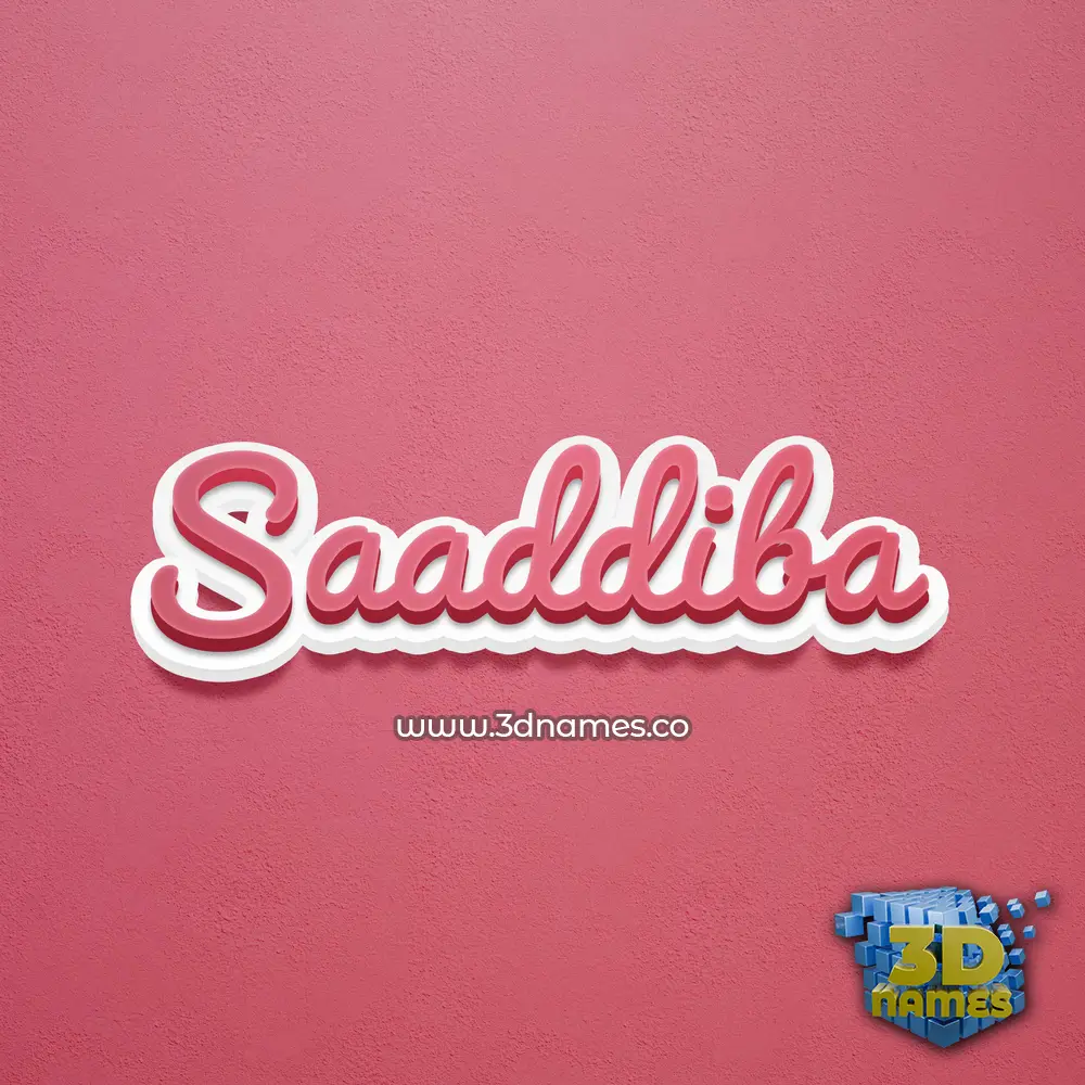 saaddiba in Red Scribble style - 3D name wallpaper