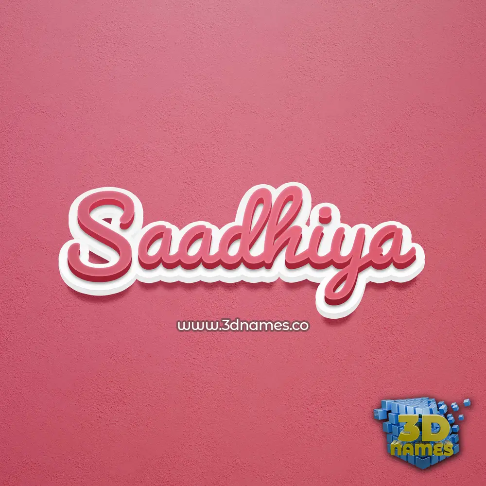 saadhiya in Red Scribble style - 3D name wallpaper