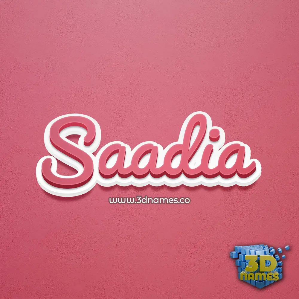 saadia in Red Scribble style - 3D name wallpaper