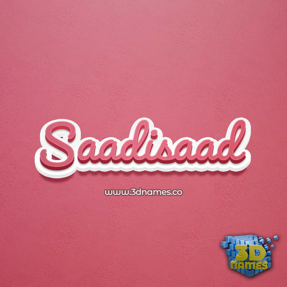 saadisaad in Red Scribble style - 3D name wallpaper
