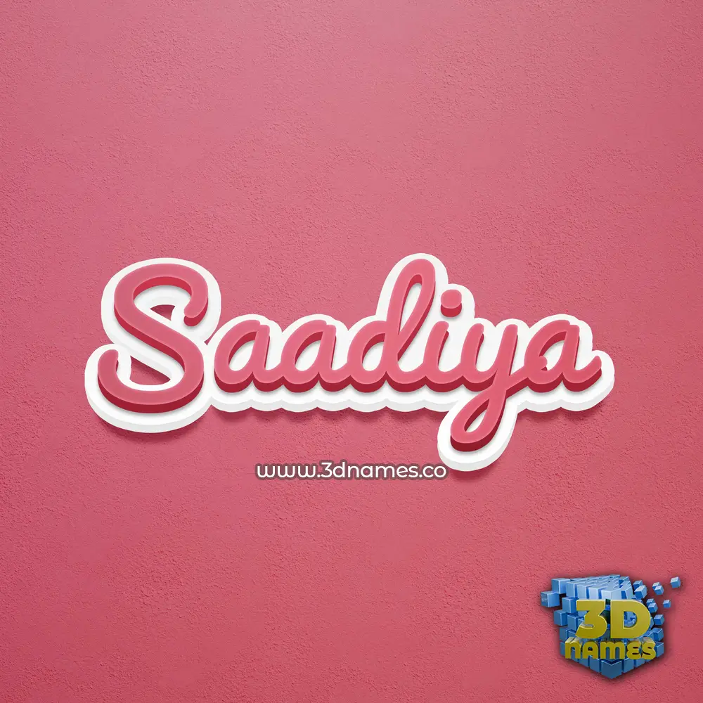 saadiya in Red Scribble style - 3D name wallpaper