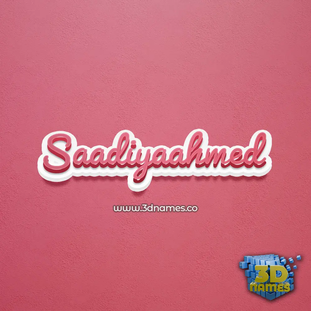 saadiyaahmed in Red Scribble style - 3D name wallpaper