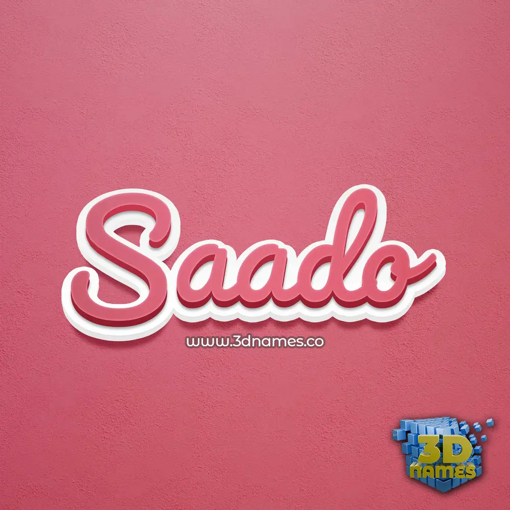 saado in Red Scribble style - 3D name wallpaper